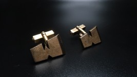 Antique SWANK M or W Initial Gold Cufflinks - £23.74 GBP