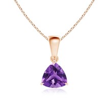 ANGARA Natural 0.7 Ct AAA-Grade Trillion Amethyst Solitaire Pendant in 14K Gold - £283.48 GBP