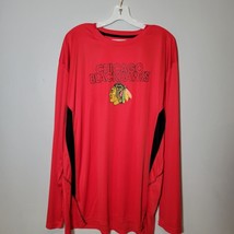 Chicago Blackhawks Mens Shirt 2XL Red and Black Long Sleeve Polyester NHL - £15.15 GBP