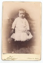 Antique c1880s Cabinet Card McFadden Adorable Little Baby Necklace Boston, MA - £7.52 GBP