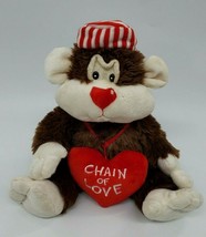10&quot; Animatronics Chain of Love Monkey Valentines Day Plush Stuffed Toy FLAW B310 - £10.21 GBP