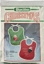 Bucilla Christmas Quilted Baby Bib Kit Set of 2 I Love Christmas Happy N... - $326.61 MXN