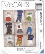 McCalls 6933 Applique T-Shirt Pants Shorts Child sz 2-4 - $6.00