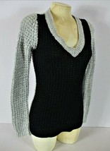Rue 21 womens Small black gray HI LOW knit sweater (C4)pm1 - £8.12 GBP
