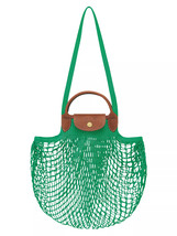 Longchamp Le Pliage Filet Knit Mesh Handel Bag Shopper ~NWT~ Green - £85.15 GBP