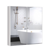 Bathroom Cabinet Medicine Cabinet Wall Mount Double Door with Shelf and ... - $135.99