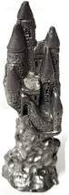2.5&quot;  Pewter Castle on cliff/mountain Figure detailed very well Vtg. Unm... - £8.55 GBP