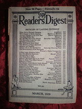 Readers Digest March 1929 Will Rogers Bruce Barton Earnest Elmo Caulkins - £28.88 GBP
