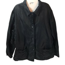 Vintage 90s GAP Jacket XL Black Nylon Stadium Windbreaker 1999 button front - $24.69
