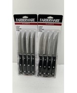 FARBERWARE Classic 4 Piece Steak Knife Set Lot Of 2  Stainless Steel Blade - $27.71 CAD