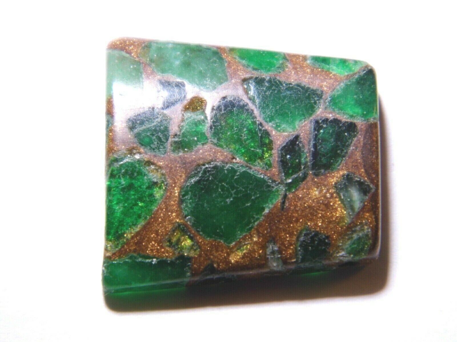 31.55Ct 26x26x21x6mm Emerald Colored Quartz Trapezoid Bead for Jewelry M... - $2.99