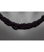  GLASS BEADS TRANSPARENT PURPLE 36&quot; NECKLACE READY TO WEAR OR USE FOR YO... - £2.78 GBP