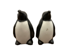 Salt &amp; Pepper Shakers Penguins White Black Ceramic 2.25 Inch Tall Vtg Made Japan - £6.79 GBP