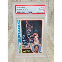 1978 Topps George Gervin PSA EX_MT 6 Card #20 NBA HOF San Antonio Spurs - $42.97