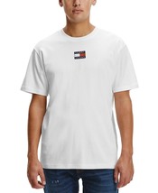 Tommy Hilfiger Men&#39;s Tommy Badge Embroidered Logo T-shirt White S B4HP - £23.55 GBP