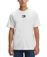 Tommy Hilfiger Men&#39;s Tommy Badge Embroidered Logo T-shirt White S B4HP - £23.99 GBP