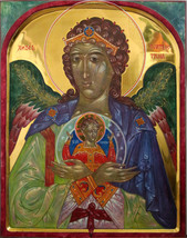 Icon/Angel Hesychia/Eastern Icon/Christian Painting/Russian Icon/Byzanti... - £1,011.45 GBP