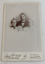 Vintage Cabinet Card Man with 2 Woman by Hart Crescent in Mt Vernon, Ohio - £14.01 GBP