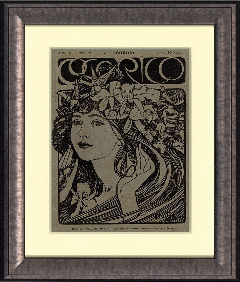 Rare Original 1899 Litho Print Cocorico&#39;s  No. 4 Metallic Cover , Alfons... - $960.30