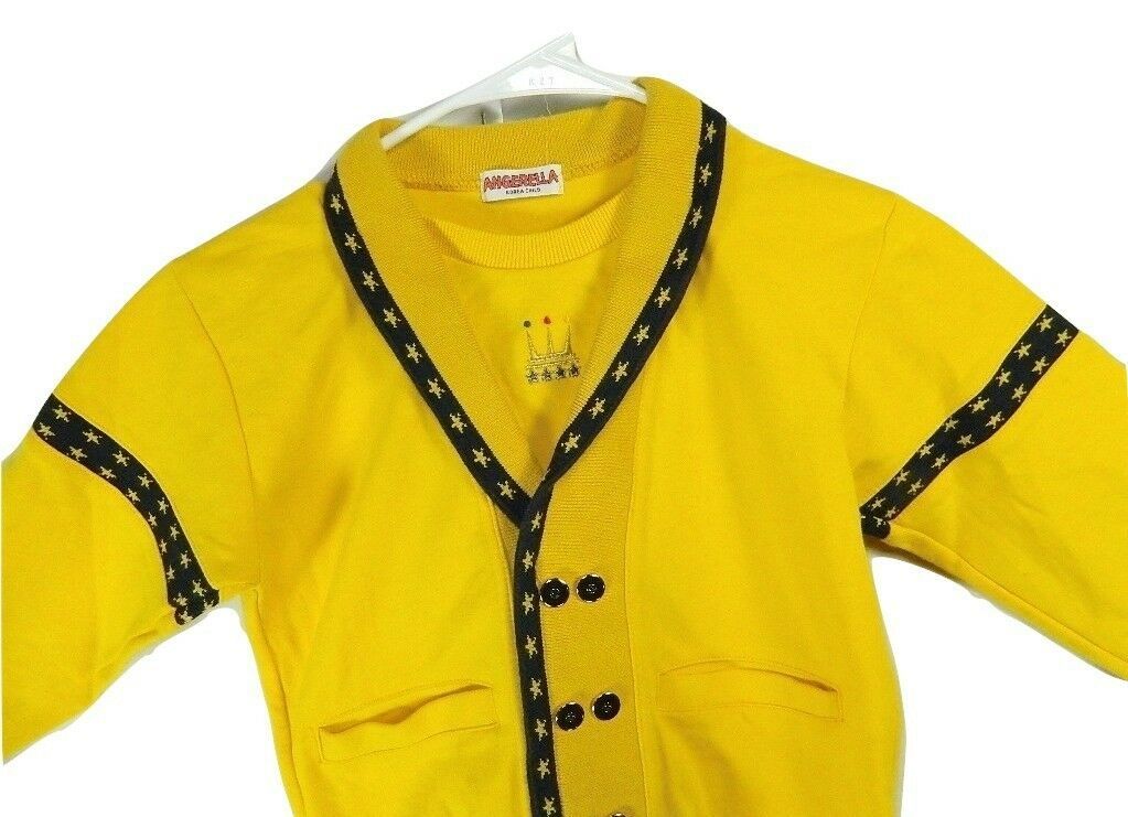 Angerella Korea Child Yellow Stars Cardigan Sweater - $18.76