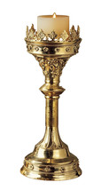 Gothic Cathedral solid brass Candlestick Replica Reproduction 13&quot; - £117.91 GBP