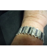 Silver and Hematite Like Stretch Bracelet - $715.29 MXN