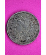 Hi Grade 1865 Three 3 Cent Nickel Semi Key Date Coin Same Coin In Pic 2-268 - $41.01 CAD