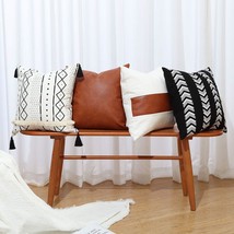 Bohemian Throw Pillow Covers 18 X 18 Set Of 4 - Modern Stripe Geometric - £33.16 GBP