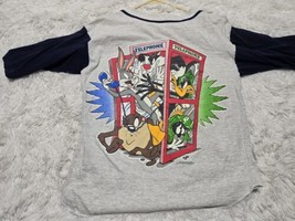 Vintage Bugs Bunny Taz Baseball M Jersey Shirt Looney Tunes Phonebooth 9... - $17.60