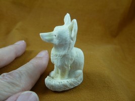 FOX-W2) little Fox pup shed ANTLER figurine Bali detailed carving love f... - £58.79 GBP