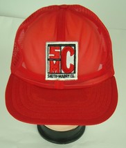 Vintage Trucker Hat SMC Smith Mabry Co Red Mesh Snapback Patch - $19.78