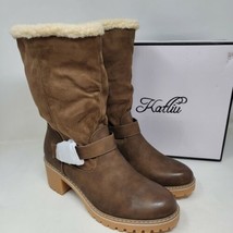 katliu Women&#39;s Boots Sz 10 M Mid Calf Warm Winter Casual Dress fur Lined - £38.35 GBP