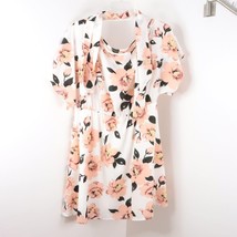 Shein Curve Women&#39;s 1XL Pink &amp; White Floral Lightweight Lined A-Line Dress - £10.99 GBP