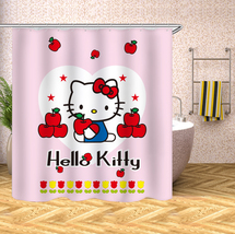 Hello Kitty Waterproof Shower Curtain Set Bathroom Decor Curtain W/Hooks Gift70&quot; - £13.16 GBP+