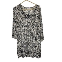 Vintage Maidenform Nightgown Womens L Animal Print V Neck Sleepwear Lace - £12.73 GBP