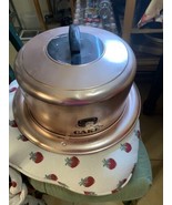 Vintage West Bend Cake Carrier Copper Colored Aluminum Locking Cover 1950&#39;s - $34.65