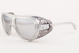 Moncler ML0089 20C Silver Leather / Gray Mirror Sunglasses ML 89 20C 57mm - $175.42