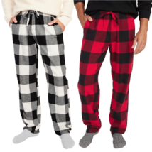 Mens Pajama Pants Flannel Buffalo Check Size 4XL Soft Double-Brushed Holiday NWT - £16.44 GBP+