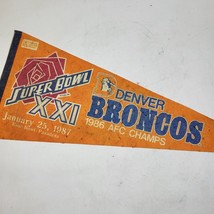 Vintage 1986 Denver Broncos AFC Champions Super Bowl XXI 30” Pennant Bar... - £25.52 GBP