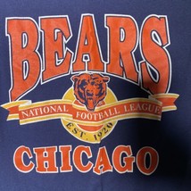 VTG Chicago Bears NFL 80s  Navy Blue Trench Brand Single Stitch T-Shirt M 38-40 - £31.93 GBP