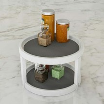 2 Tier Lazy Susan Countertop Cupboard 9.75 Inch Turntable Spinning Rack - $27.99
