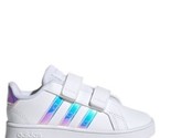 Adidas Baby Shoes Grand Court Sneaker Toddler Size 4K White Iridescent F... - $13.76