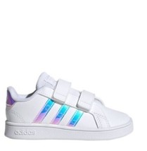 Adidas Baby Shoes Grand Court Sneaker Toddler Size 4K White Iridescent FW1276 - $13.76