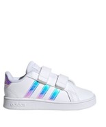 Adidas Baby Shoes Grand Court Sneaker Toddler Size 4K White Iridescent F... - £10.90 GBP