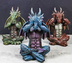 Dungeons And Dragons See Hear Speak No Evil Wise Dragons Set of 3 Figurines - £44.09 GBP