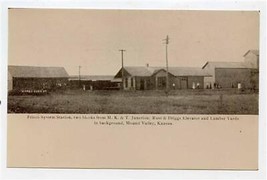 Frisco System RR Station Mound Valley Kansas Real Photo Postcard Blank B... - £22.15 GBP