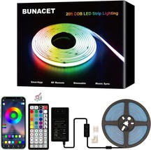 Cob Rgb Led Strip Lights, Bright 20Ft Rgb Cob Led Lights For Game Room Bedroom - £49.84 GBP