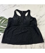 Torrid Active Swim Tankini Top Plus Size 5x New Black Zipper Front Racer... - $36.54 CAD