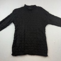 Vintage Espirit Sweater Mohair Acrylic Womens M Black Long Sleeve Roll N... - $34.29
