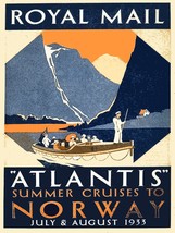 10957.Decor Poster.Room wall.Vintage Interior design.Royal mail.Atlantis cruises - £13.44 GBP+